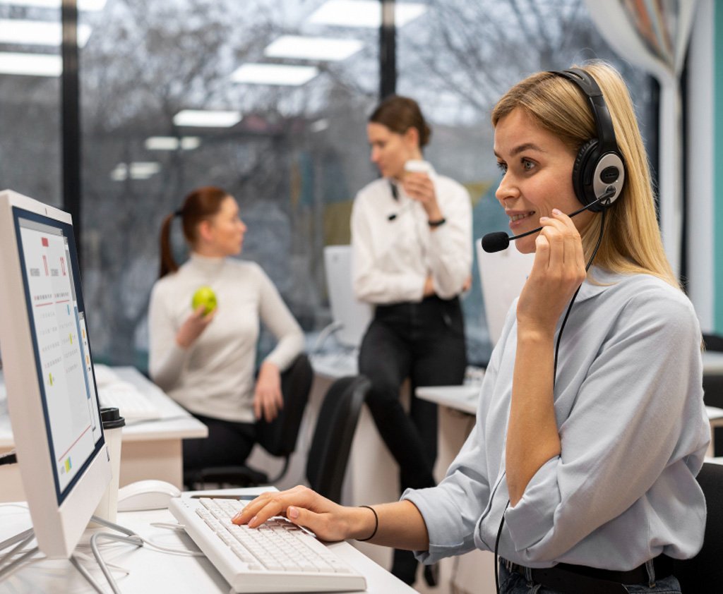 Telephone Operator With Receptionist